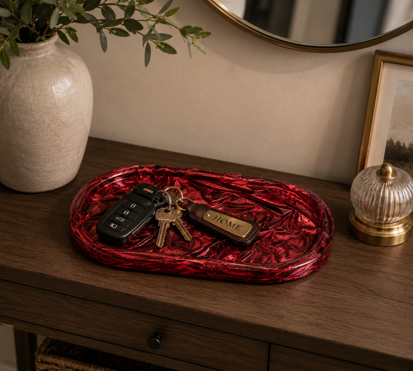 Crimson Luxe Resin Catchall Tray (Copy)