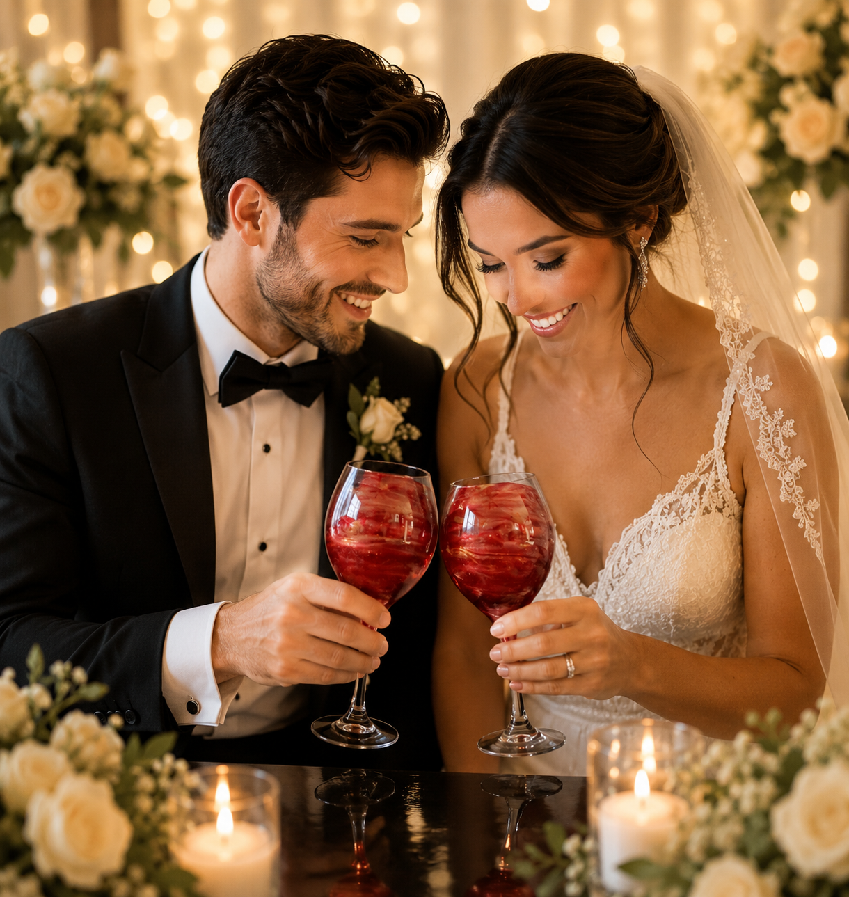 Crimson Pearl Custom Resin Wine Glass Set
