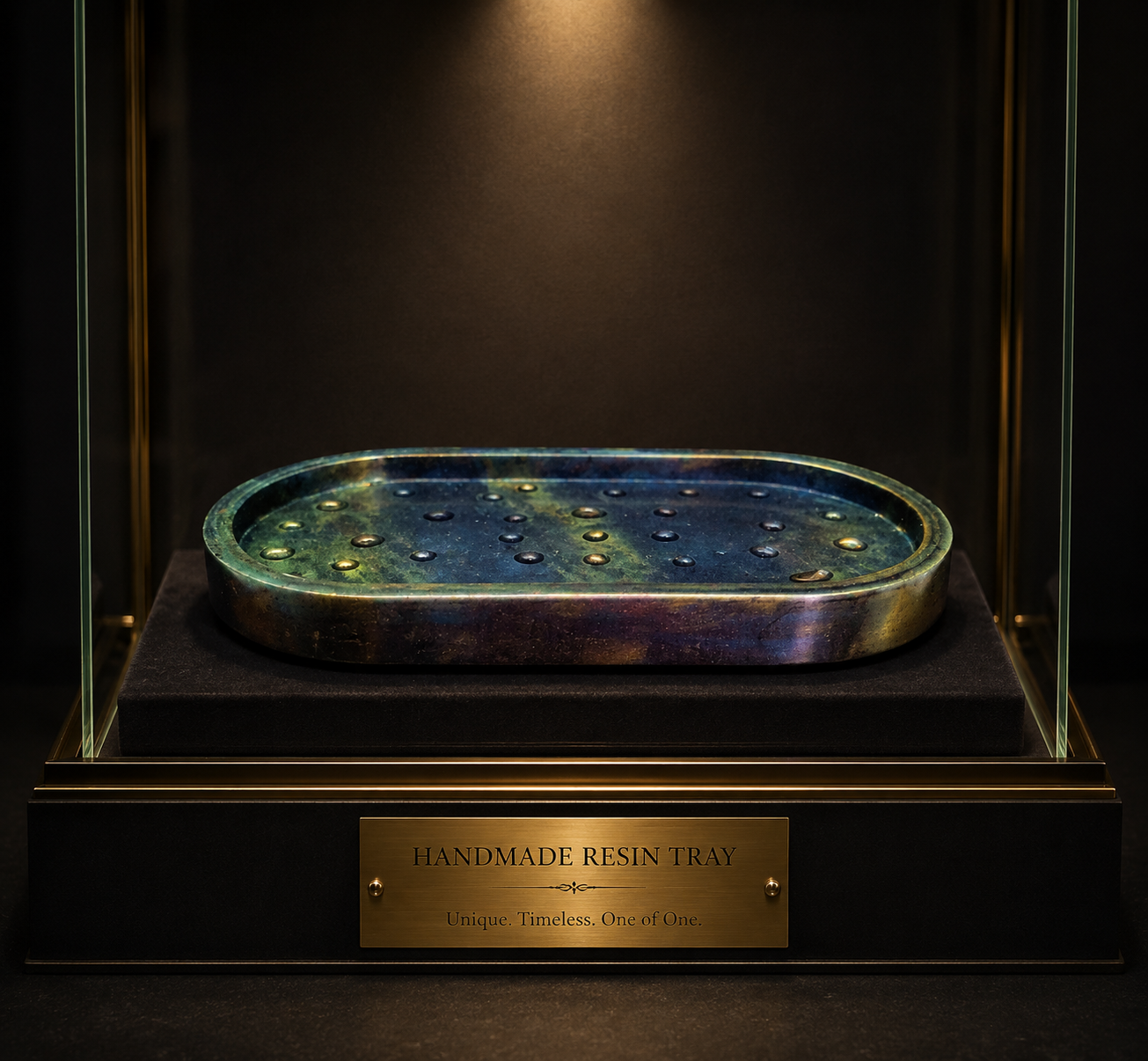 Midnight Aurora Resin Vanity Tray