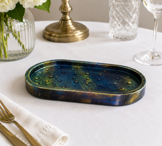 Midnight Aurora Resin Vanity Tray