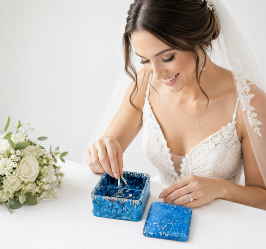 Ocean Sapphire Resin Ring Box